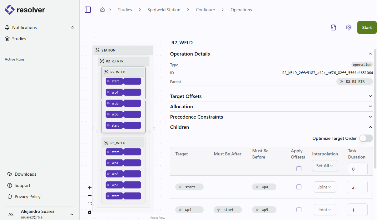 Build Configuration Page