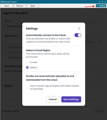 Settings Dialog