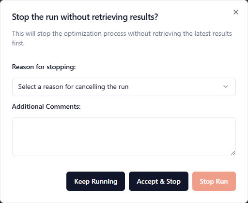 Resolver Stop Run Details