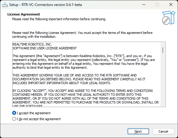 VC Installer License Agreement