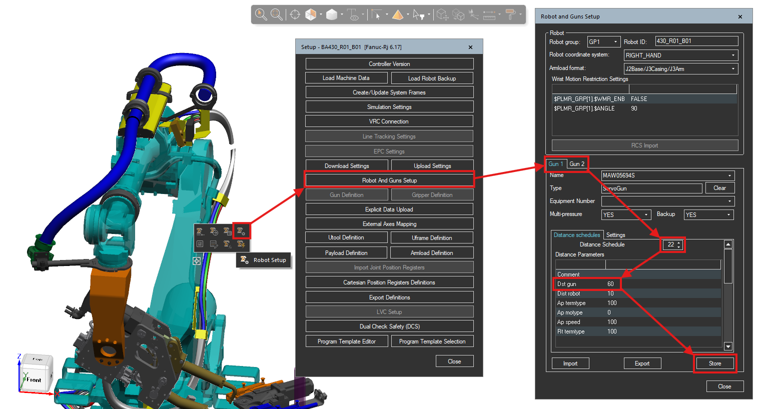 Distance schedule edit flow in Robot Setup