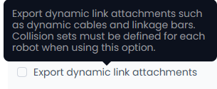 Export dynamic link attachments tooltip