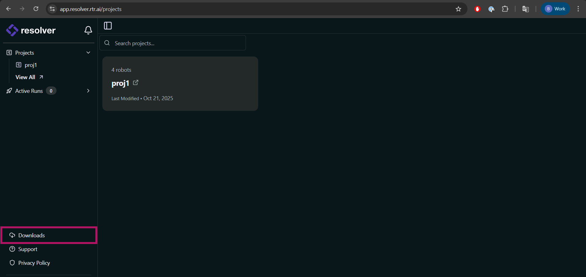 Downloads Button